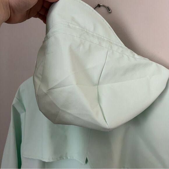 RAINS Jacket Long Mineral Green Casual Unisex Lightweight Hooded Neutral Pockets - Picture 9 of 16